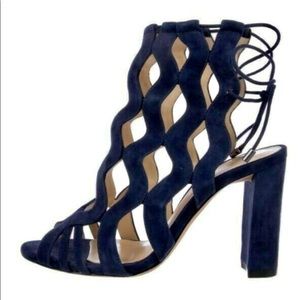 Alexandre Birman Loretta Suede Cage Sandals